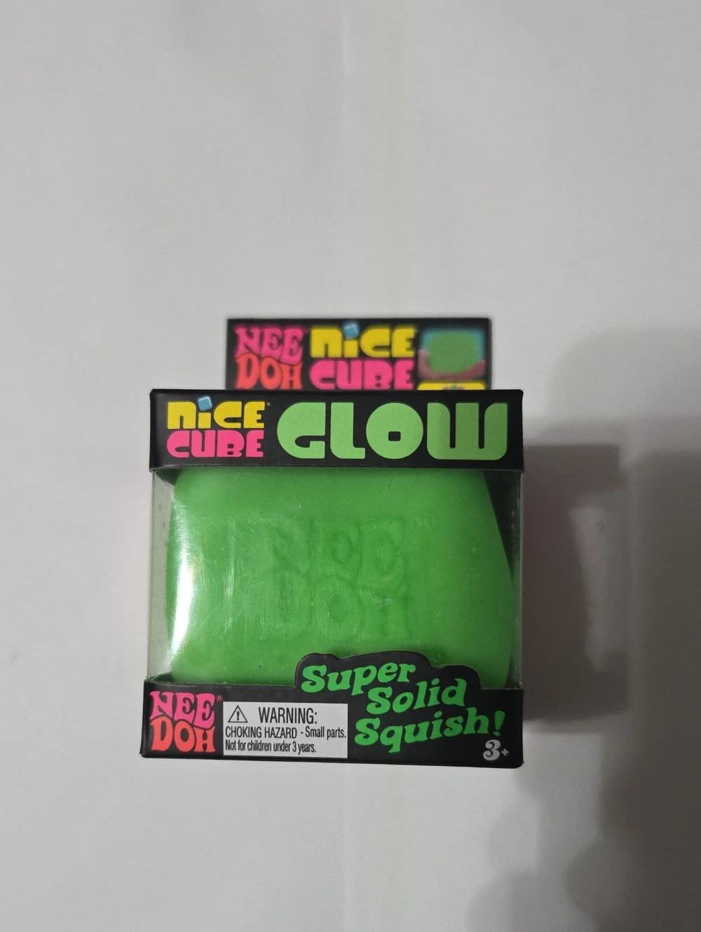 NEE DOH Nice Cube Glow - Green Super Solid Squish Toy